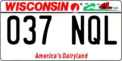 WI license plate 037NQL