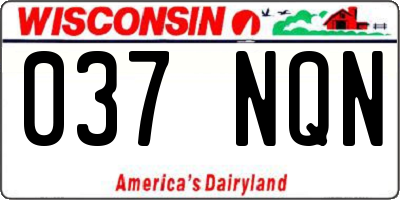WI license plate 037NQN