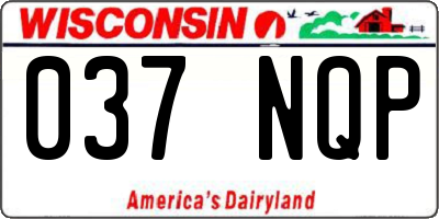 WI license plate 037NQP