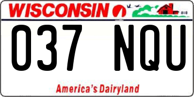 WI license plate 037NQU