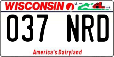 WI license plate 037NRD