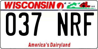 WI license plate 037NRF