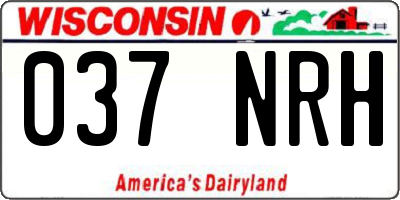 WI license plate 037NRH