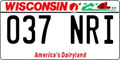 WI license plate 037NRI