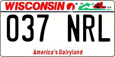 WI license plate 037NRL