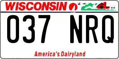 WI license plate 037NRQ