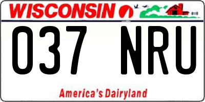WI license plate 037NRU