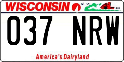 WI license plate 037NRW