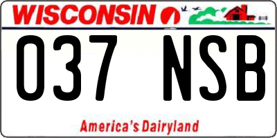 WI license plate 037NSB