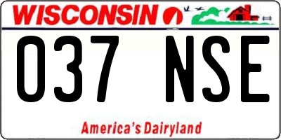 WI license plate 037NSE