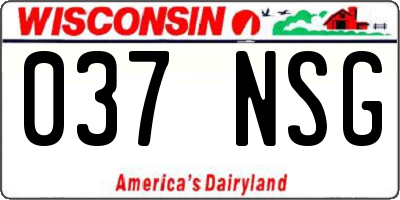 WI license plate 037NSG