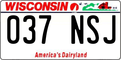WI license plate 037NSJ
