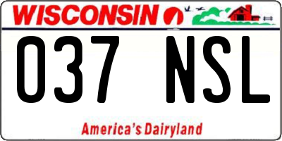 WI license plate 037NSL