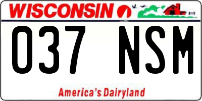 WI license plate 037NSM