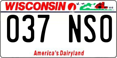 WI license plate 037NSO