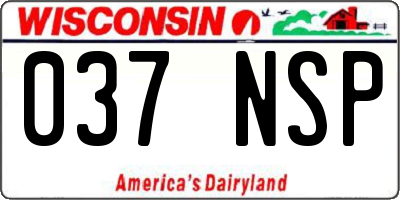 WI license plate 037NSP