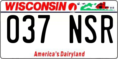 WI license plate 037NSR