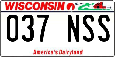 WI license plate 037NSS