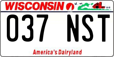 WI license plate 037NST