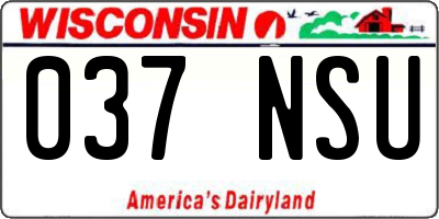 WI license plate 037NSU