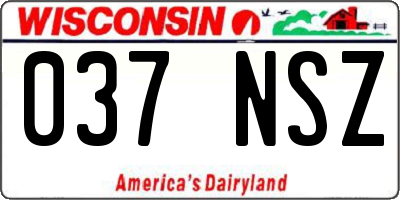 WI license plate 037NSZ