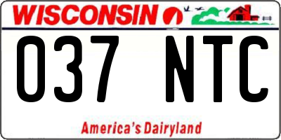 WI license plate 037NTC