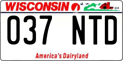 WI license plate 037NTD