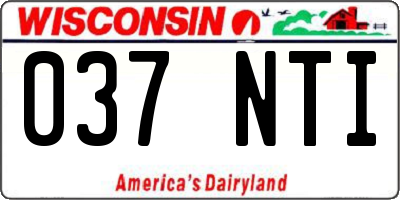 WI license plate 037NTI