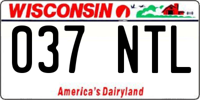 WI license plate 037NTL