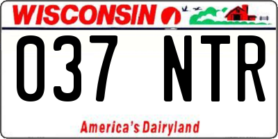 WI license plate 037NTR