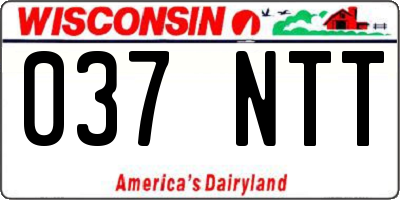 WI license plate 037NTT