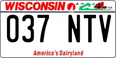 WI license plate 037NTV
