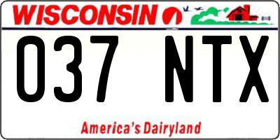 WI license plate 037NTX
