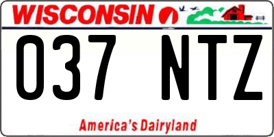 WI license plate 037NTZ