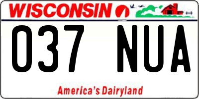 WI license plate 037NUA