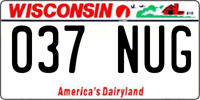 WI license plate 037NUG