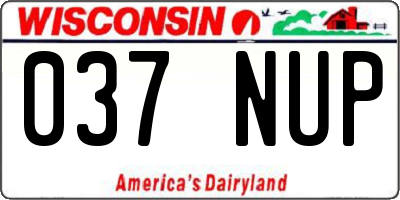 WI license plate 037NUP