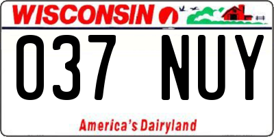 WI license plate 037NUY