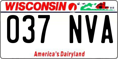 WI license plate 037NVA