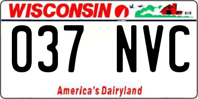 WI license plate 037NVC