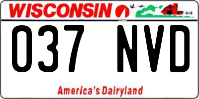 WI license plate 037NVD