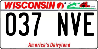 WI license plate 037NVE