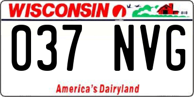 WI license plate 037NVG