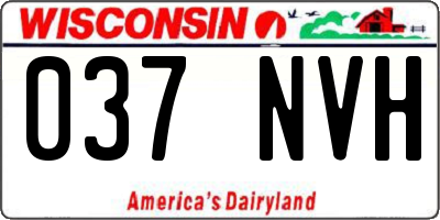 WI license plate 037NVH