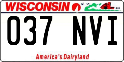 WI license plate 037NVI