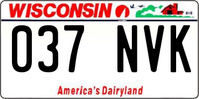 WI license plate 037NVK