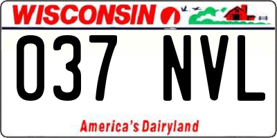 WI license plate 037NVL