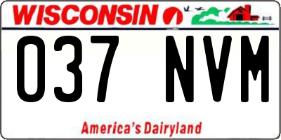 WI license plate 037NVM