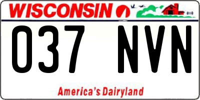 WI license plate 037NVN