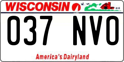 WI license plate 037NVO